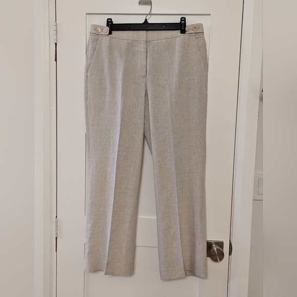 Talbots Windsor Linen Cream Pants Size 10 - Picture 8 of 9